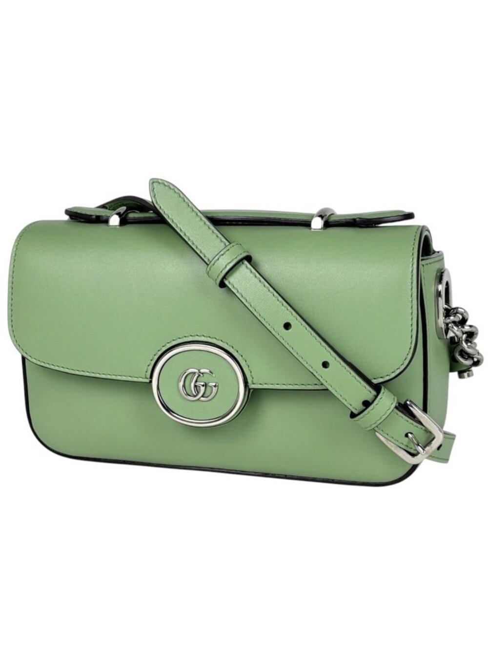 Gucci Shoulder Bag Petit GG Double G Leather Light Green